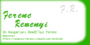 ferenc remenyi business card
